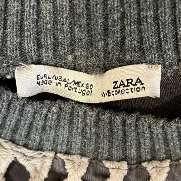 Zara crochet Gray Textured Sweater with liner - Picture 2 of 15